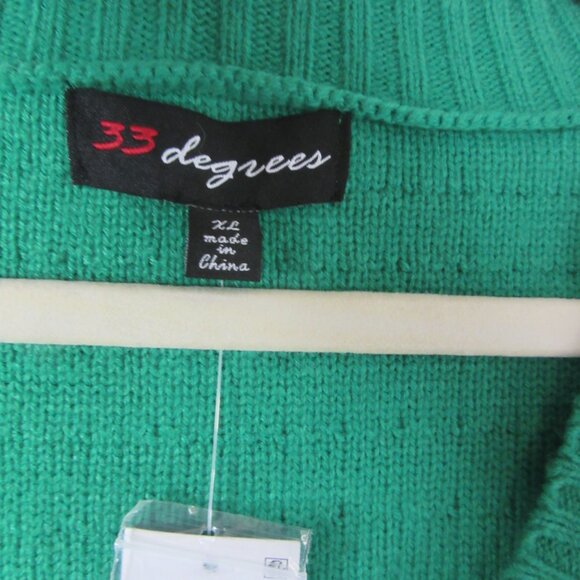 Christmas Tree Cardigan Sweater 33 Degrees Loopy Ornaments Green Size XL NWT - Picture 6 of 10